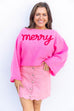 Merry Tinsel Sweater - Pink/Red
