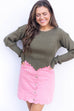 Flutter Edge Sweater - Olive