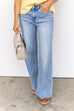 Poprock High Rise Wide Leg Denim - Light
