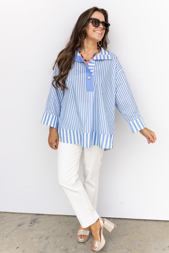 Don't Give Up On Me Top - Blue