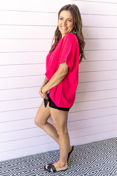First Up Blouse - Magenta