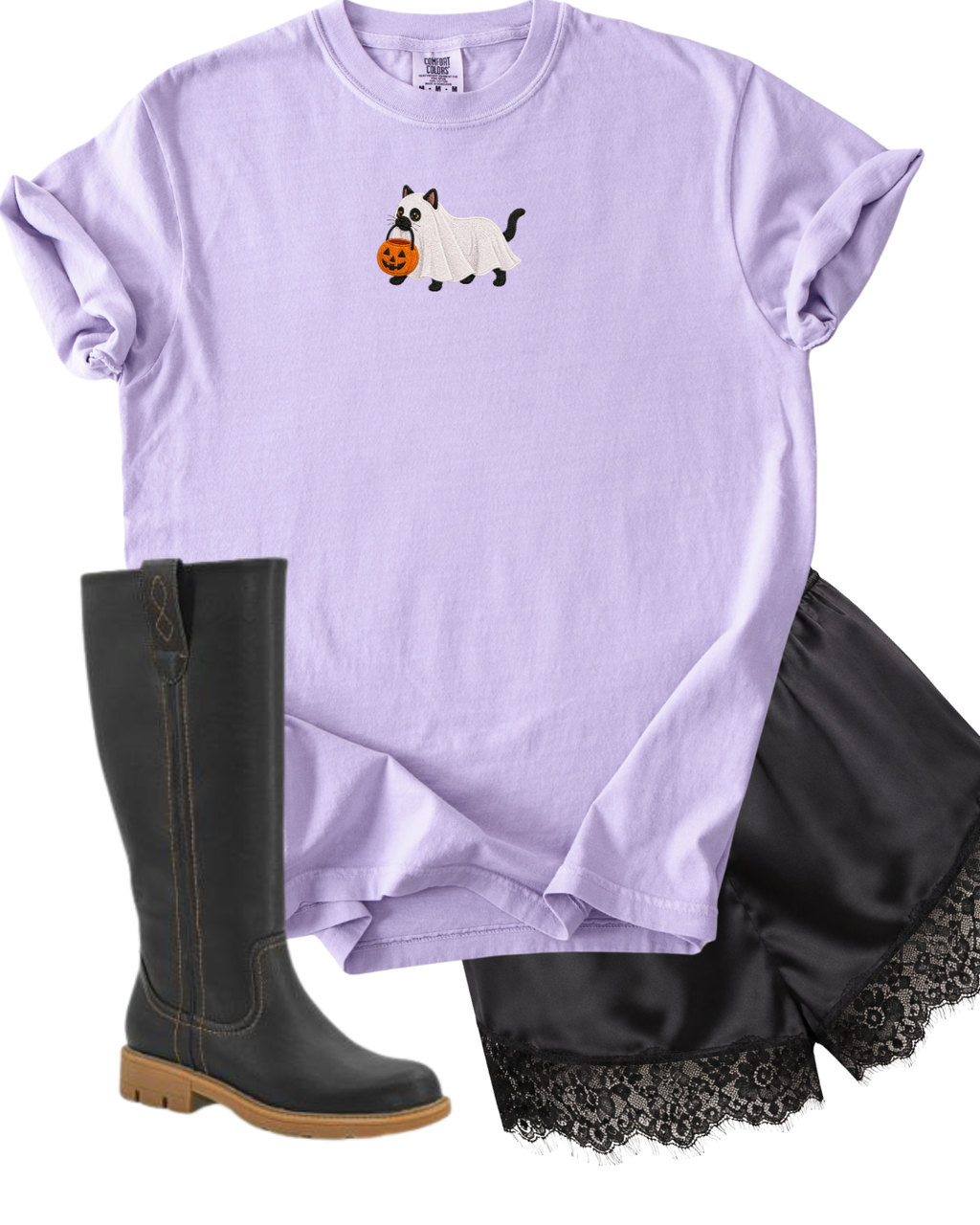 Faux Embroidered Ghost Tshirt