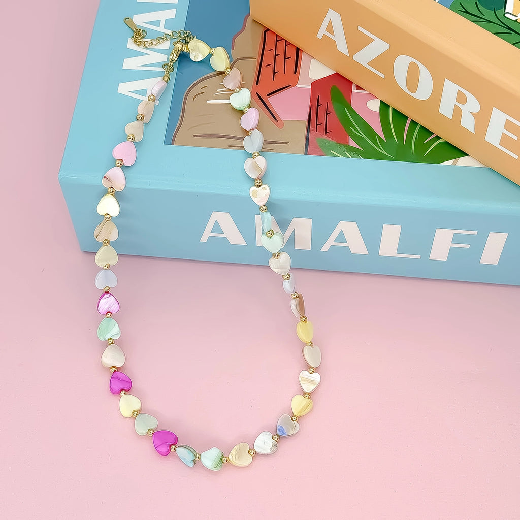 Multi Heart Stone Necklaces