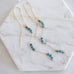 Square Gemstone Threader Earrings: Tourmaline