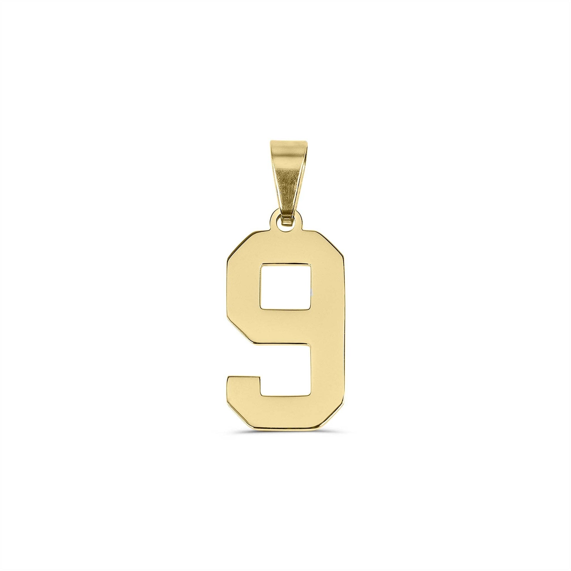 18K Gold Sport Number Pendant