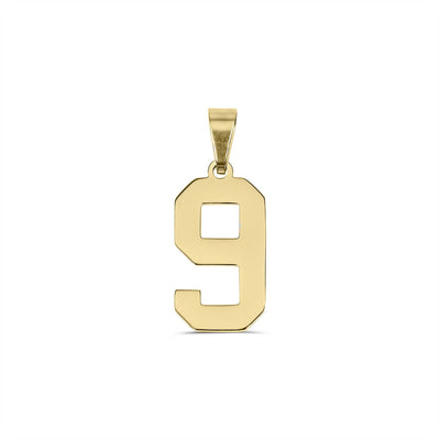 18K Gold Sport Number Pendant