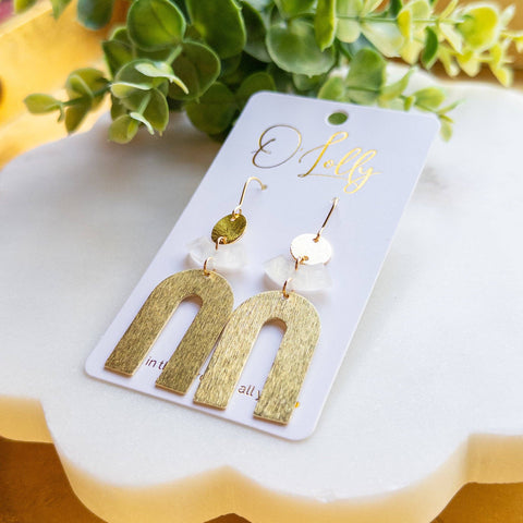 Cami Gold Arch Statement Earrings – 2.75”