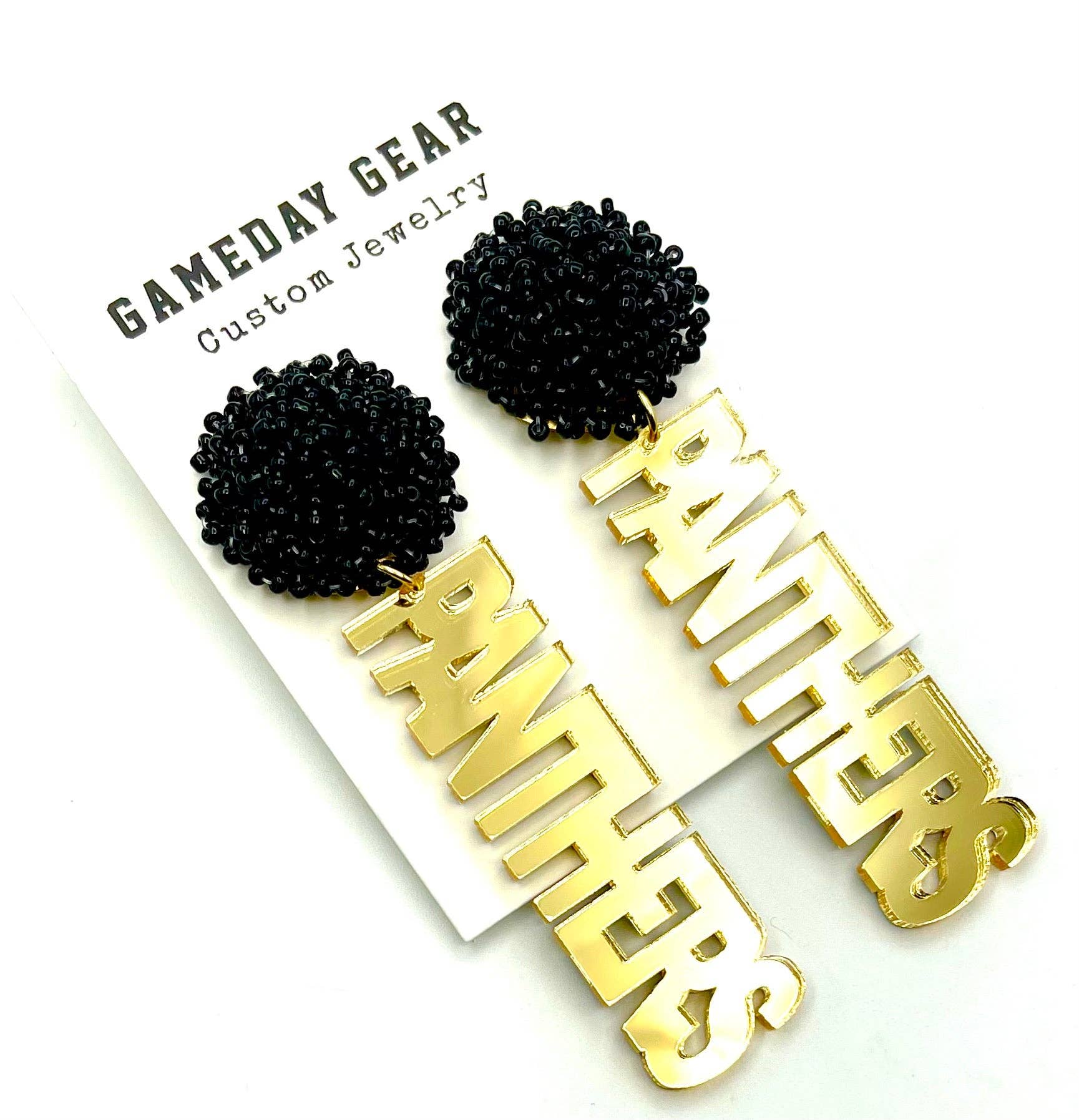 Panthers Earrings: As Pictured