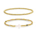Cross Beaded Bracelet Charm Set: White