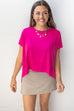 Shark Bite Top - Hot Pink