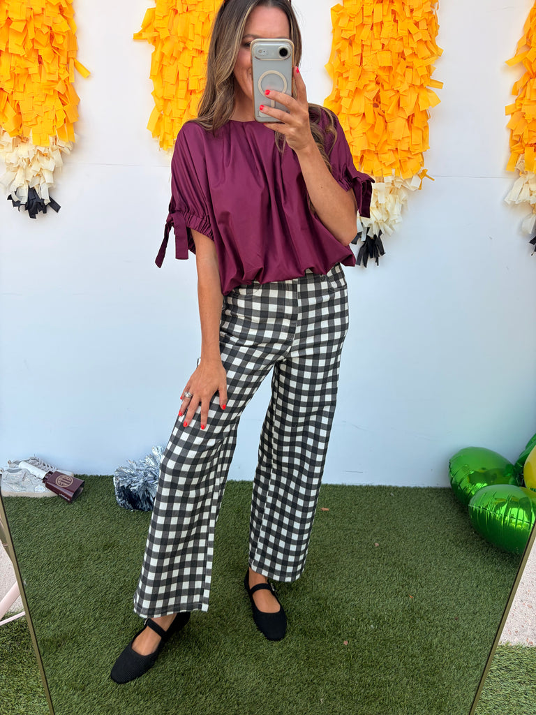 I See You Gingham Pants - Black