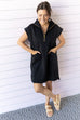 Daily Errands Quilted Dress - Black *PreOrder*