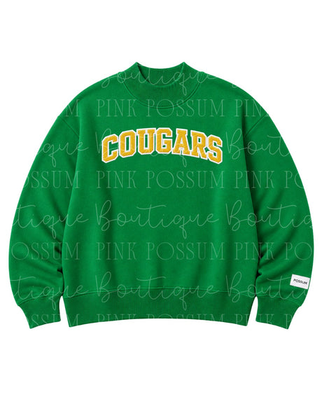 Cougars Mock Neck - Green PREORDER