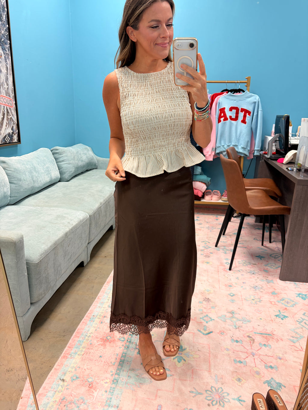The Wren Top - Light Khaki