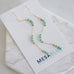 Square Gemstone Threader Earrings: Tourmaline