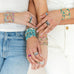 Assorted 2mm Stretch Seed Bead Bracelets: Blue/Mint/White