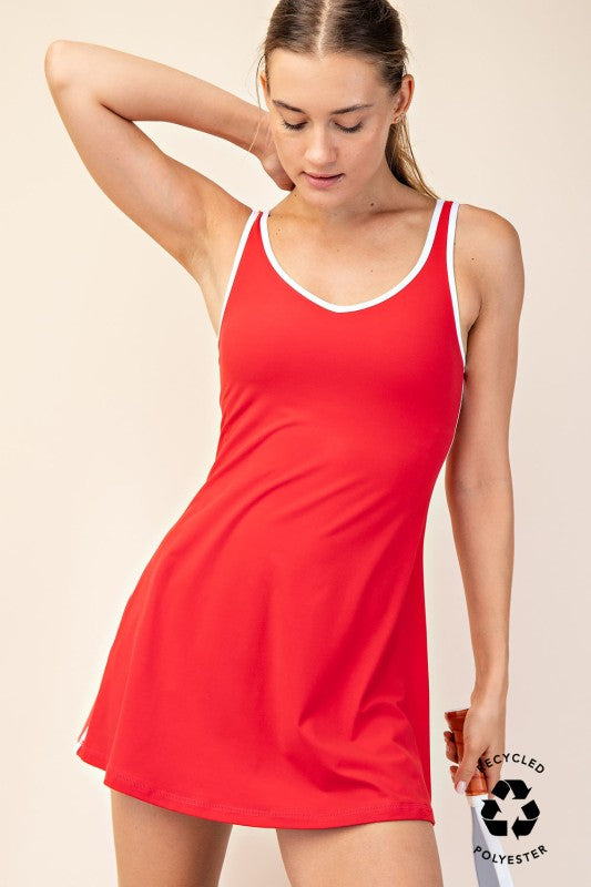 Ready to Rumble Romper Dress- Red