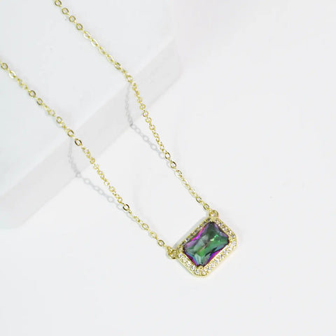 Glow Up Necklace - Rainbow Gem