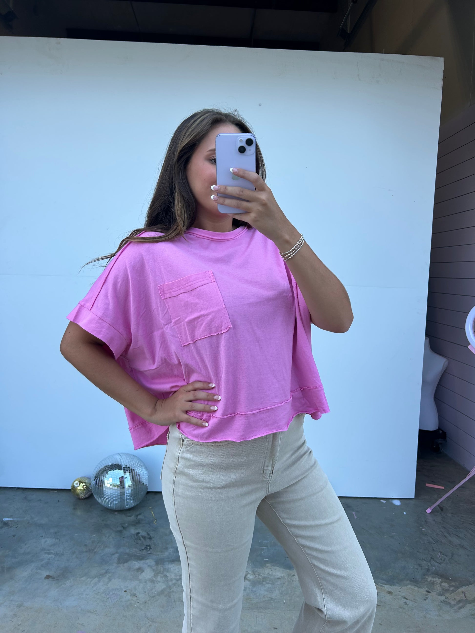 Simple Exposure Tee- Candy Pink