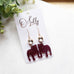 Maroon Glitter Acrylic Bulldog w/Clear Stone