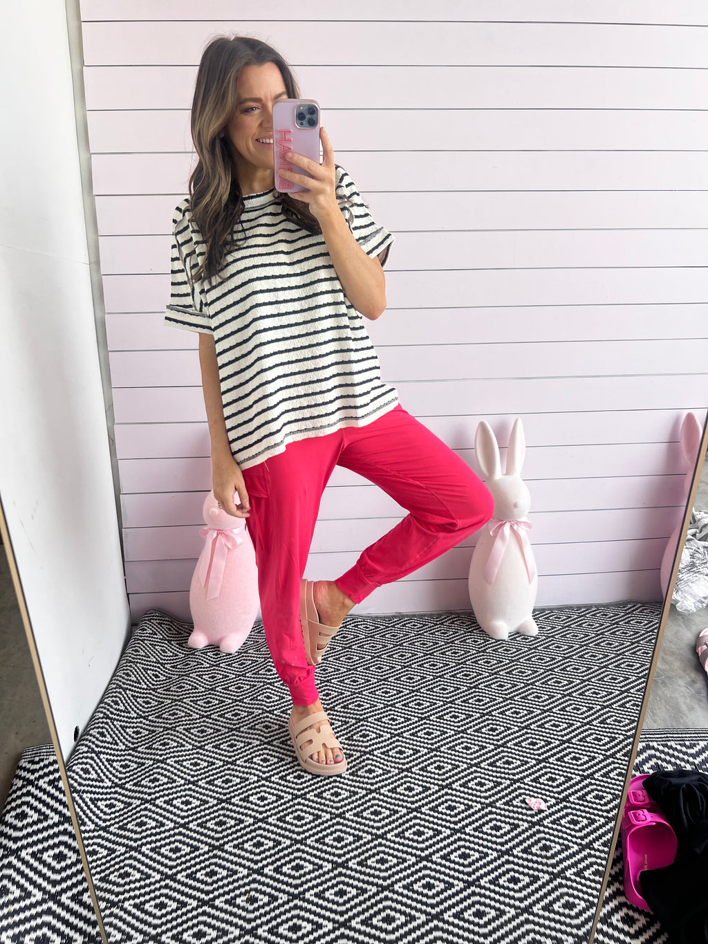 To The Finish Line Joggers -Flamingo Pink