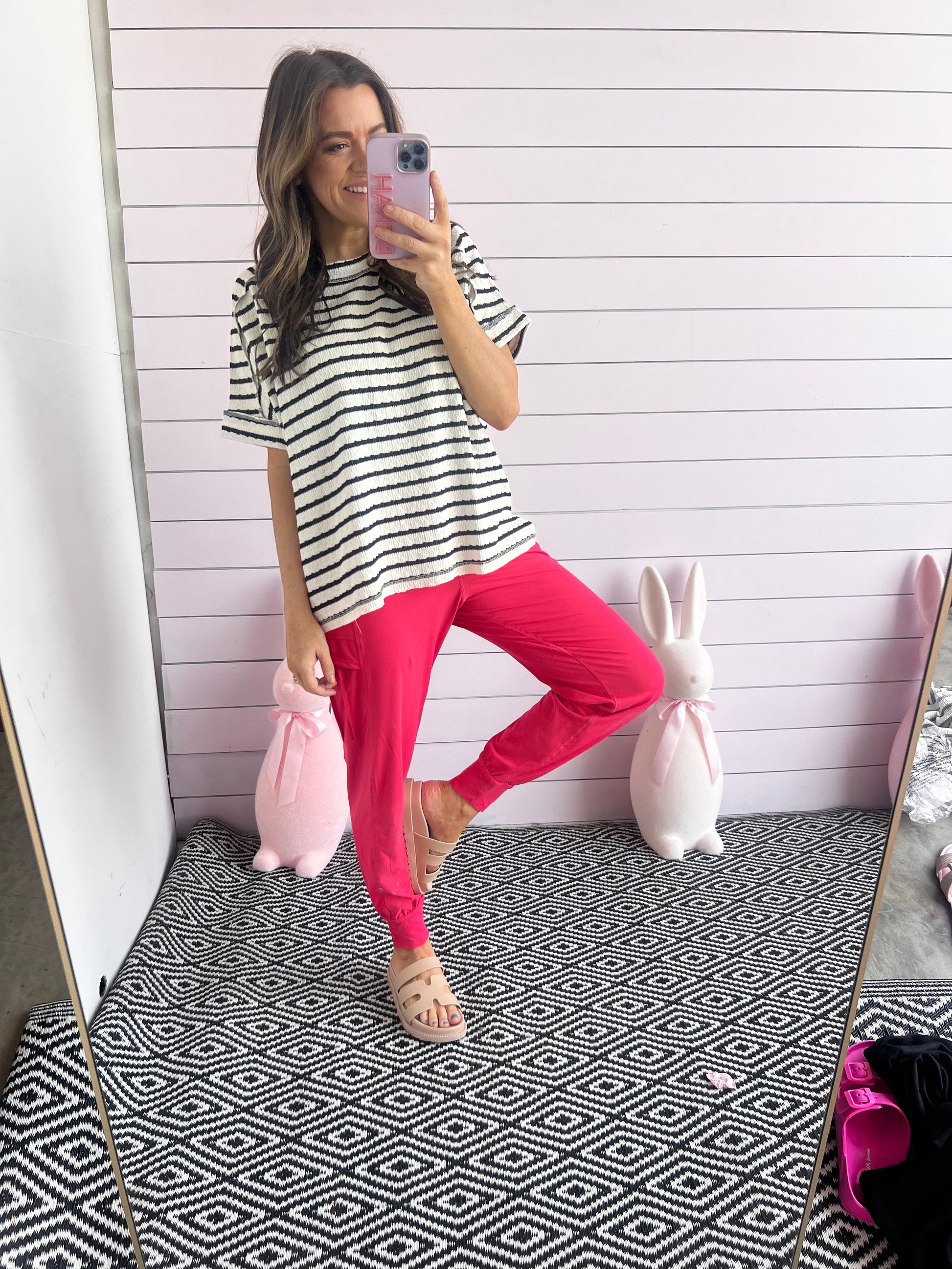 To The Finish Line Joggers -Flamingo Pink