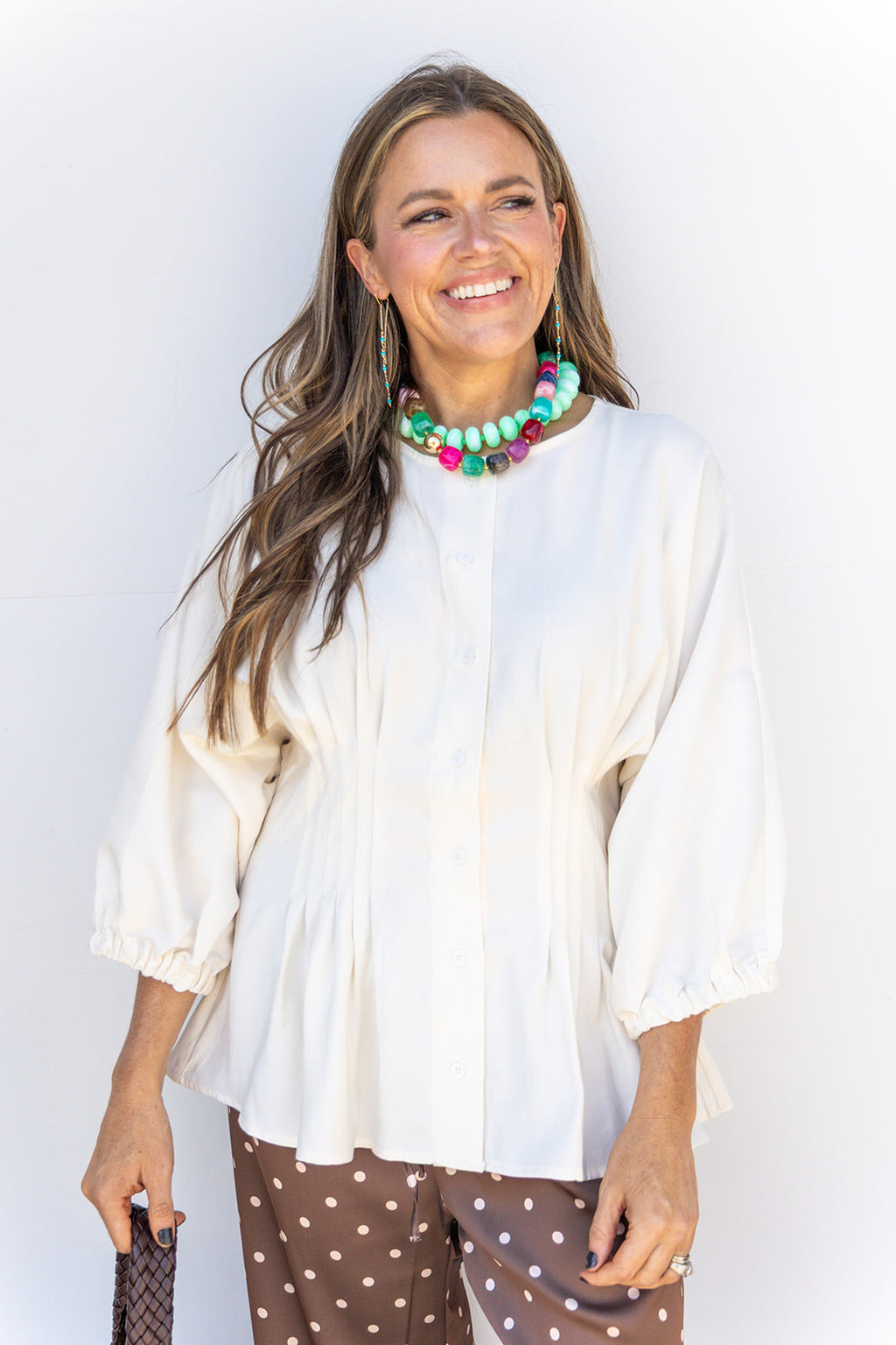 Simple Darling Pleated top - Off White