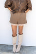Talk a walk Pleated Shorts - Mocha