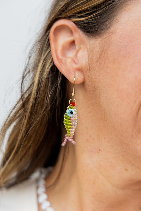 Gone Fishin Beaded Earrings