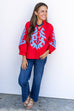 Gameday Grandeur Top - Red Blue