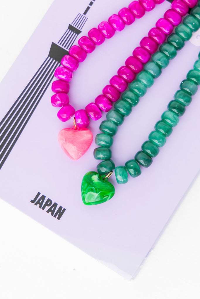 Strawberry Frost Heart Necklace