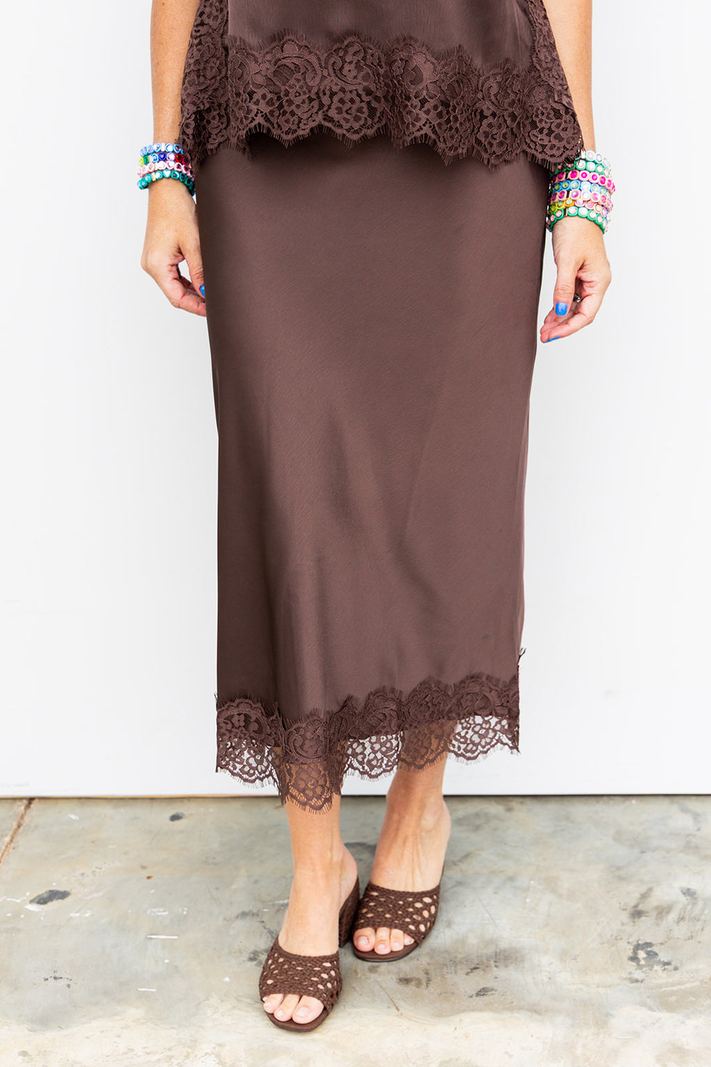 The Carrie Midi Skirt - Brown