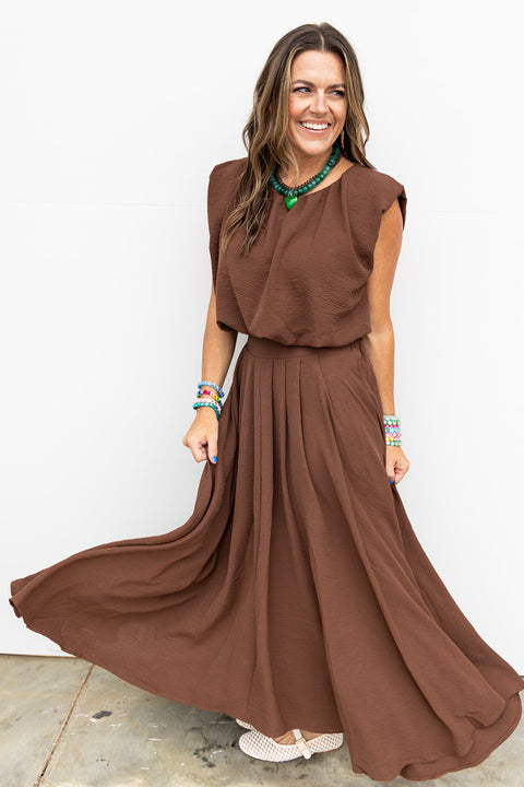 The Rowan Maxi Skirt - Brown