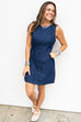 Daisy Dot Denim Dress - Denim