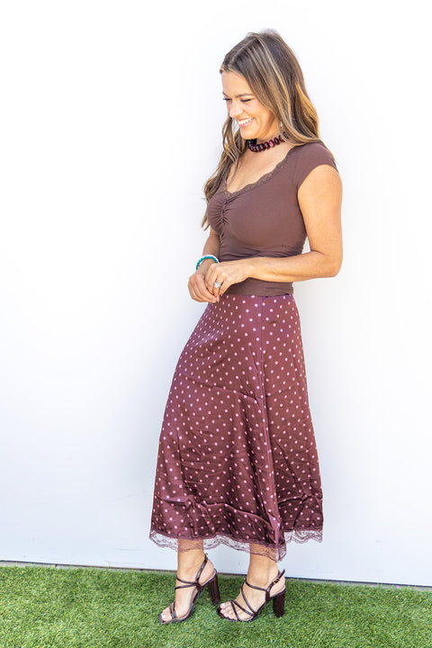 Girls Day Skirt - Burgundy/Mauve