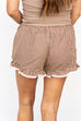 Head Over Boots Gingham Shorts - Taupe / Choco