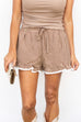 Head Over Boots Gingham Shorts - Taupe / Choco