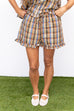 Brand New Woman Shorts - Mocha /Blue