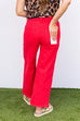 Pop Of Color Crop Jeans - Scarlet