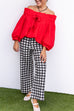 Callin The Rebs Blouse - Red