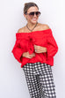 Callin The Rebs Blouse - Red