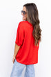 Let's Go To The Grove Blouse - Red