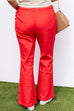 Emily Scalloped Pants - Red