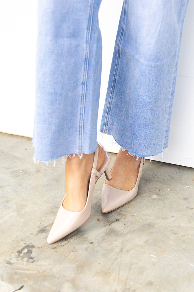 Betty Sling Back - Nude