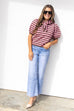 Mocha On My Mind Blouse - Pink/Brown