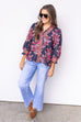 Enchanted Florals Top - Navy