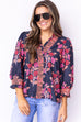 Enchanted Florals Top - Navy