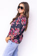 Enchanted Florals Top - Navy
