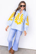 Gameday Grandeur Top -Blue/Yellow