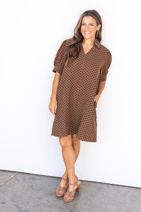 I've Known You For Ages Dress - Brown